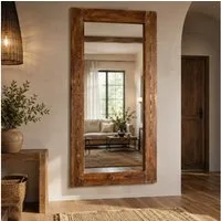 LebensWohnArt Wandspiegel Massivholz-Spiegel HARMONY 180x90cm Pinie geflammt Wandspiegel
