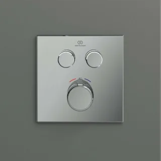 Ideal Standard CeraTherm Navigo Brausethermostat Unterputz A7302AA eckig, 2 Entnahmen, Fertigmontageset, verchromt