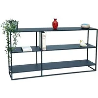DanDiBo Ablageregal Konsolentisch Metall Schwarz Schmal 3 Ebenen Modern 140x70x25 cm Regal