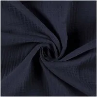 maDDma Stoff 50x130cm Musselin Stoff uni Meterware Mulltuch, nachtblau
