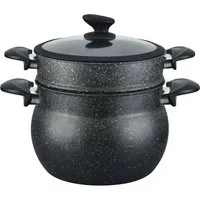 Cheffinger Dampfgarer 3 tlg Kuskus Topf Dampfgarer COUSCOUS Ø26cm Dampfkocher