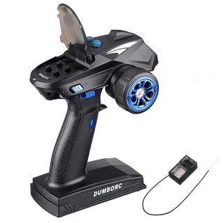 DumboRC X6 2.4GHz 6CH FHSS Radio Transmitter Support Gyro Sensitivity Adjustment with P6FG RC Receiver for JJRC Q65 MN-9