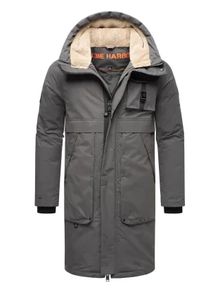 Stone Harbour Herren Outdoorjacke Cyriaan mit Teddyfellkapuze & winddichtem Design