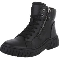 Ital-Design Damen Halbschuh mit Reißverschluss und Schnürung Schnürstiefelette (90598700) Flach Stiefeletten in Schwarz
