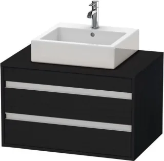 Duravit Ketho Konsolenwaschtischunterbau wandhängend Eiche Schwarz Matt 800x550x496 mm - KT665401616 KT665401616
