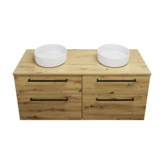 Burgbad Keramik Waschtisch-Set Eqio Eiche Dekor Urban/Alpinweiss, SGUO140F5662C0001 SGUO140F5662C0001