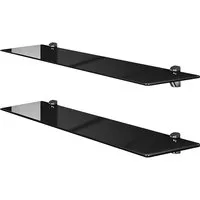 einfachgutemoebel Waschtisch-Set SET Glasregal aus Sicherheitsglas schwarz 80cm / 2 Stück, (Glasregal, 1-St., Glasregal)