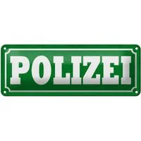 Femer GmbH Metallschild Hinweis 27x10cm Polizei, (1 St), gewölbte Oberfläche, abgerundete Ecken, umgeschlagene Kanten