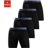 Bench. Langer Boxer (Packung, 4-St) Boxershorts mit langem Bein, schmalen Streifen und Logo im Bund