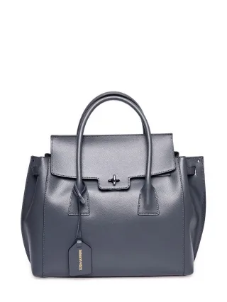 Luisa Vannini Grau Rindsledertasche