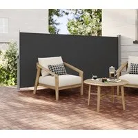 SONGMICS Seitenmarkise ausziehbar, Sichtschutz, balkon terrasse, Windschutz (Sonnenschutz, inkl. Zubehörpaket & Anleitung) 3 meter, Balkon, grau, mitgelieferte Bodenhalterung