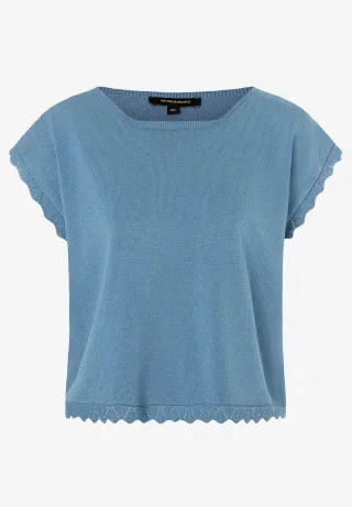 MORE & MORE - Pullover mit Ärmel-Details blau - Gr. - 36