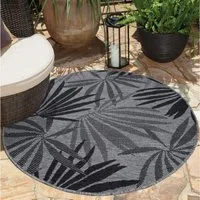 Carpet City Outdoorteppich DUO RUG 5771, rund, Höhe: 5 mm, Wendeteppich Wetterfest In- & Outdoor, Balkon, Terrasse, Wohnzimmer