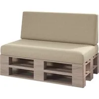 sunnypillow Palettenkissen Milano - 2er Set Palettenauflage mit abnehmbarem Bezug Kaltschaum, 2er Set Sitz- und Rückenkissen