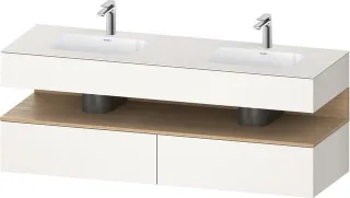 Duravit Qatego Einbauwaschtisch mit Konsolenwaschtischunterbau Weiß Supermatt 1600x550x600 mm - QA47 QA4797030840010