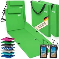 Detex Gartenliege, Strandmatte Gepolstert mit Rückenlehne Strandliege Klappbar Tragbar