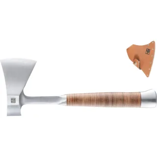 HALDER Handbeil mit Ledergriff inkl. Ledergürteltasche als Schneidenschutz - Schneidenlänge 90 mm - 3555.375
