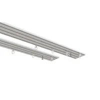 indeko Vorhangschiene Wendeschiene, 3-läufig, Aluminium, Innenlaufschiene 1- bis 4-läufig, Wunschmaßlänge