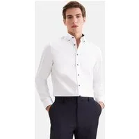 seidensticker Businesshemd Schwarze Rose Slim 1/1 Button-Down-Kragen Uni