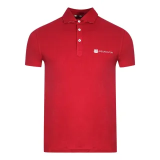 Aquascutum Aldis Crest Block Logo Rotes Poloshirt