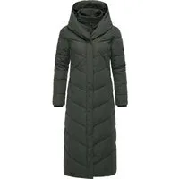 Ragwear Steppmantel Natalka Extralong Gesteppter Damen Mantel mit Kapuze
