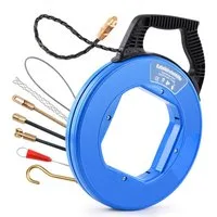 XERSEK Kabelführung Kabeleinziehhilfe 4,5mm Einziehspirale inkl. 7 Adapter Einziehhilfe (Einziehfeder Kabelzieher für Leerrohre), Zugdraht, Kabel & Elektroinstallationen