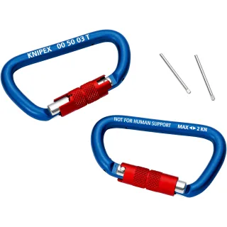 KNIPEX Materialkarabiner 2 Stück 82 mm - 005003TBK
