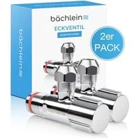 Bächlein Eckventil 2er-Set mit Schraub- oder Schnellverschluss - selbstdichtend, (2-er Set), Für Heiß- und Kaltwasser geeignet