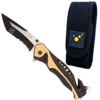 Rettungsmesser inkl. Holster | TEE-UU | SNAP EVO | Rescue Knives | extrem scharf | Doppel-Klinge | Glaszertrümmerer