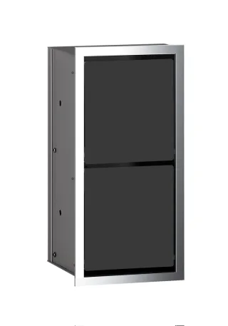 emco WC-Papier-Modul asis, chrom / schwarz Unterputz, 344 mm, ohne Einbaurahmen, 972527921 972527921