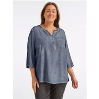 Sieh an! Klassische Bluse Tunika 3/4-Arm