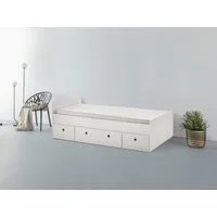 arthur berndt Stauraumbett Rosanna, Jugendbett mit viel Stauraum, 2 Breiten (90cm + 120cm), mit Melamin-Oberfläche, 3 Schubkästen auf Rollen, MADE IN GERMANY