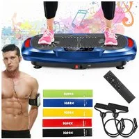 kehot Vibrationsplatte 4D Vibrationsplatte mit 3 Motoren–Profi Ganzkörpertraining für zuhause, 300 W, 120 Intensitätsstufen, (5 Programme, Bluetooth-Musik & Magnet-Massage, Einfache Bedienung), inkl. Trainingsbänder, Fernbedienung für effektives Heim