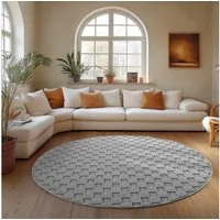 Carpettex Designteppich Einfarbig Boucle Loop, Rund, Höhe: 7 mm, Teppich Wohnzimmer, Schlafzimmer, Gästezimmer