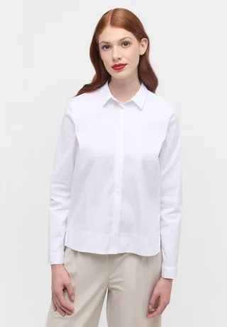 ETERNA - Signature Shirt Bluse Popeline Langarm weiß - Gr. - 40/Langarm