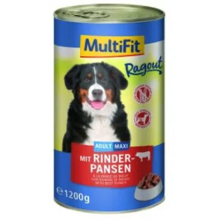 MultiFit Nassfutter Hund, Adult Ragout Rinderpansen 12x1,2 kg