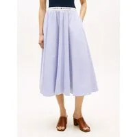 Tommy Hilfiger A-Linien-Rock POPLIN BRANDED MIDI SKIRT in Midi-Länge, mit Logobund