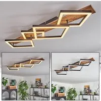 hofstein Deckenleuchte Deckenlampe aus Metall/MDF/Kunststoff in Schwarz/Holzoptik/Weiß, LED fest integriert, 3000 Kelvin, 4-flammig, 30 Watt, 3350 Lumen, 3000 Kelvin