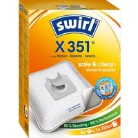 Swirl Staubsaugerbeutel Swirl X351 X 351, passend für Hoover LIV Staubsauger, inkl. 1 Filter - zuschneidbar, 4 St., Optimale Passform, EcoPor Qualität für lange Nutzungsdauer