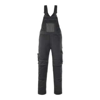 MASCOT Leipzig Latzhose mit Knietaschen UNIQUE Schwarz / Dunkelanthrazit 58 - 12069-203-0918-82C58