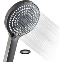 LuxusKollektion Duschbrause Duschkopf Groß XXL 130mm 6 Brausekopf Gebürstetes Schwarzchrom