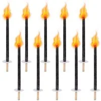 Clanmacy Gartenfackel 10x Fackeln Gartenfackel Profi Gartenfeste Fackelfeuer Wachsfackeln, für weihnachten neujahr karneval fasching fastnacht ostern love parade