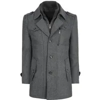 Allthemen Kurzmantel mit Doppelkragen Herren Wintermantel warmer Doppelkragenmantel Winter