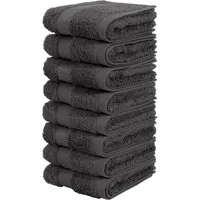 OTTO home Gästehandtücher Vanessa, 8 Gästehandtücher, 30x50cm, in Standard- und Premium-Qualität, Walkfrottee (Set, 8-St), Handtücher mit Bordüre, 100% Baumwolle, einfarbig, weich