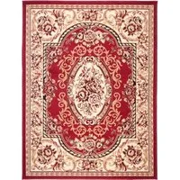 Mazovia Orientteppich Orientalisch Vintage Teppich Kurzflor Wohnzimmerteppich Rot, 60 x 100 cm, Fußbodenheizung