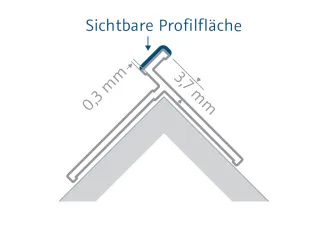 HSK Eckprofil, außen, flächenbündig, ca. 23 × 27 mm, chromoptik, 930012-41 930012-41