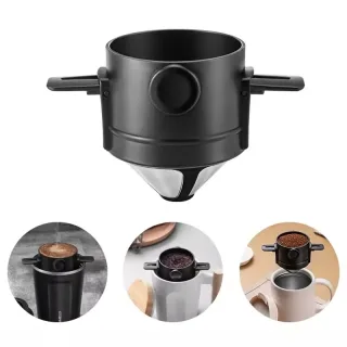 IPRee Coffee Filter Portable Stainless Steel Coffee Tea Funnel Reusable Tea Infuser Coffee Dripper Drip For Home Office