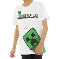 Minecraft T-Shirt MINECRAFT weiß T-Shirt Jungen + Mädchen 6 8 9 10 11 12 Jahre Minecraft Logoshirt