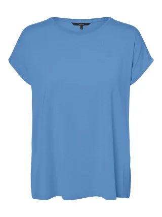 VERO MODA - VMAVA PLAIN SS TOP JRS NOOS Azure Blue - Gr. - M