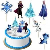 Festivalartikel Tortenstecker Elsa Frozen Anna Topper Set 6 Stk Geburstag Torten Deko Kuchen Junge